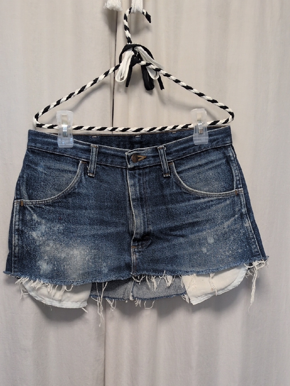 Vintage Rustler | Medium Wash Denim | Denim Skirt | Low Rise | Distressed